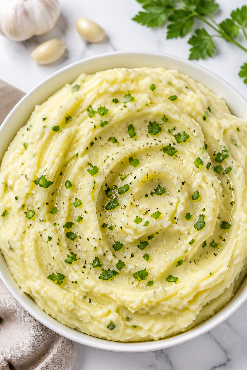 Creamy Roasted Garlic And Herb Mashed Potato Side