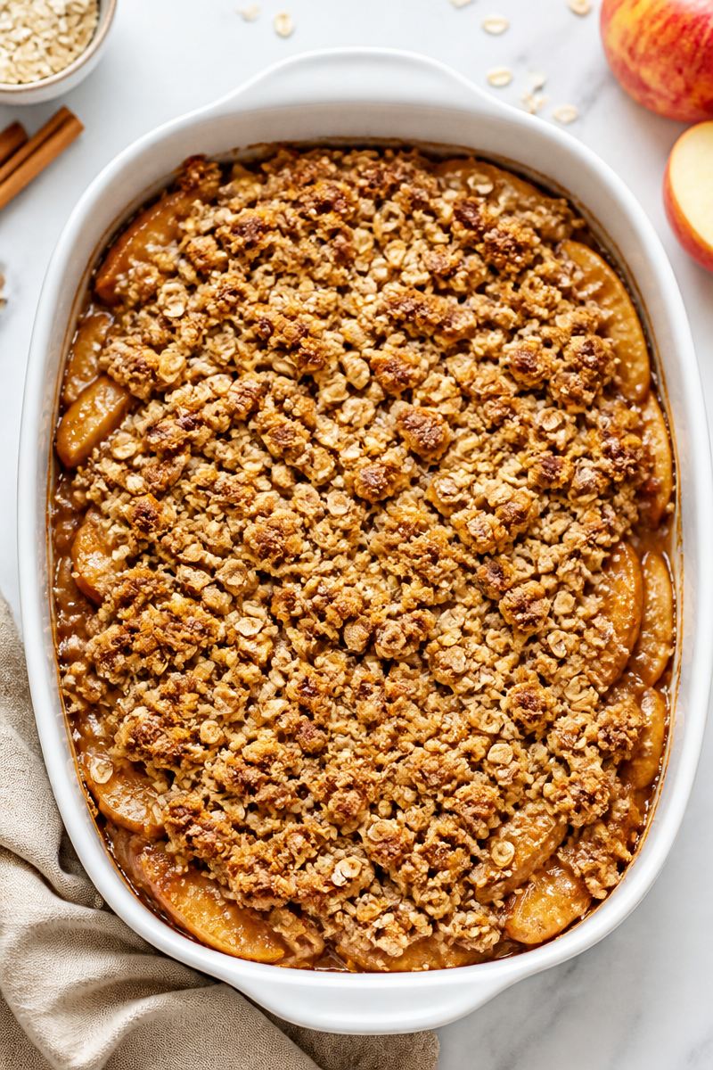 Warm Spiced Cinnamon And Brown Sugar Apple Cobbler Dessert