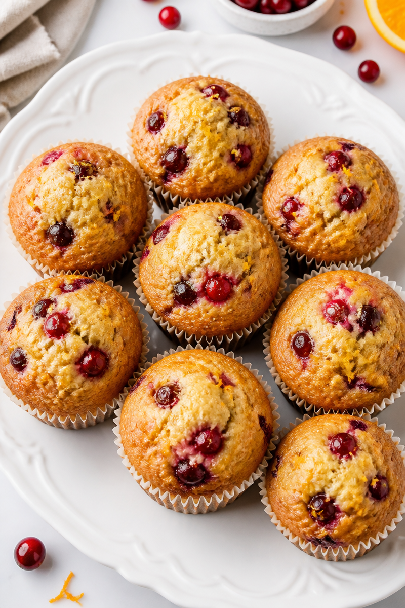 Fresh Cranberry And Orange Zest Bakery Muffin