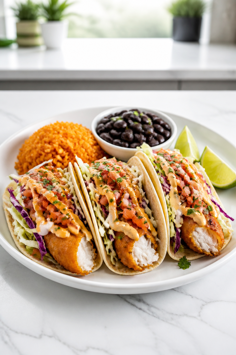 Crispy Halal Battered Baja Fish Taco Lunch 5 Crispy Halal Battered Baja Fish Taco Lunch