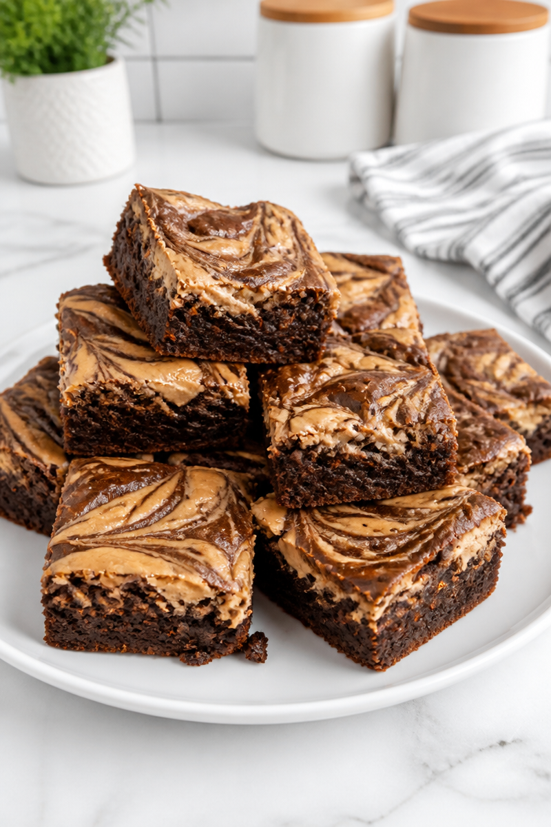 Swirled Peanut Butter Cream Cheese Brownie Dessert