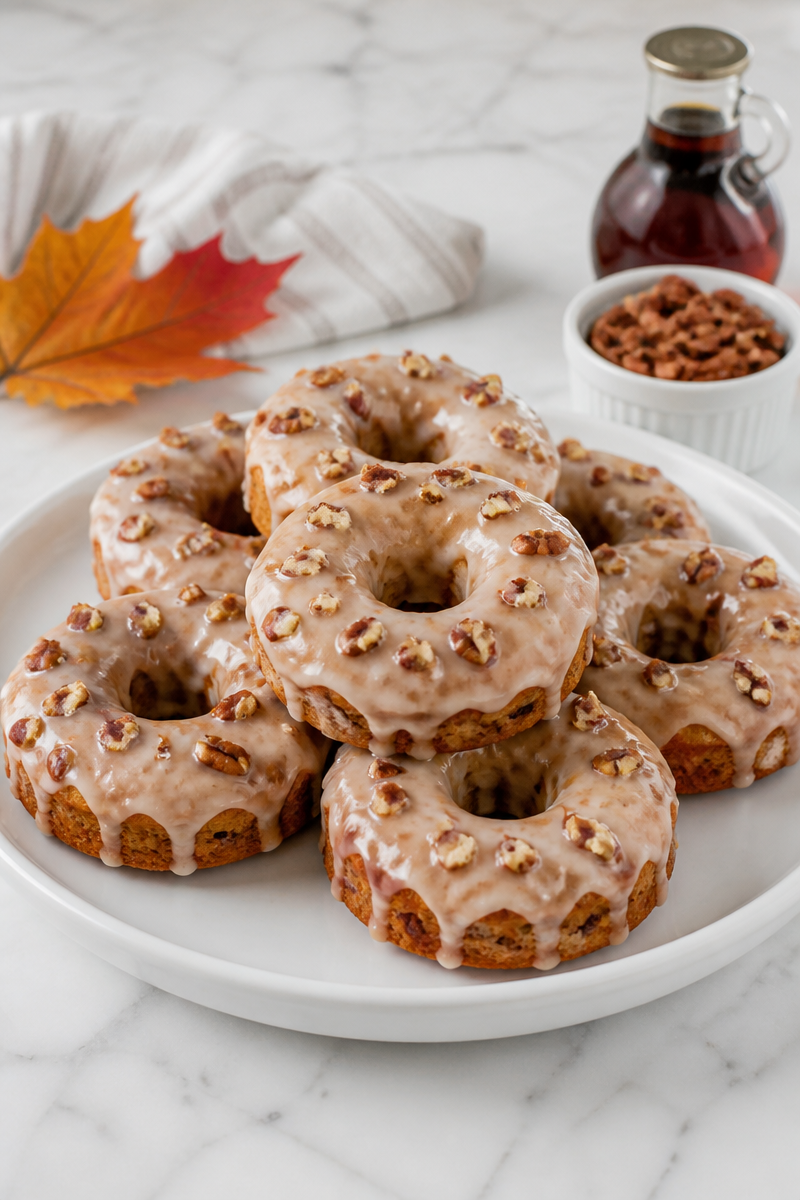 Glazed Maple Pecan Baked Donut Snack 5 Glazed Maple Pecan Baked Donut Snack