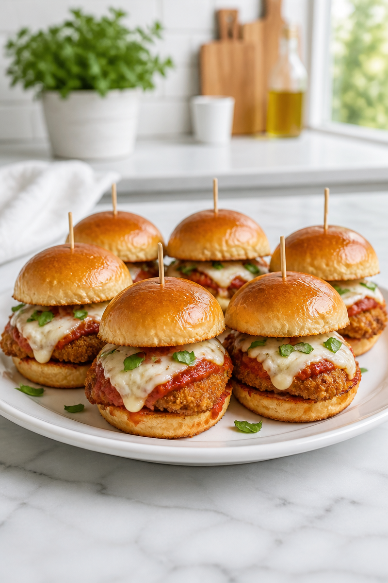 Crispy Halal Chicken Parmesan Slider Appetizer 5 Crispy Halal Chicken Parmesan Slider Appetizer