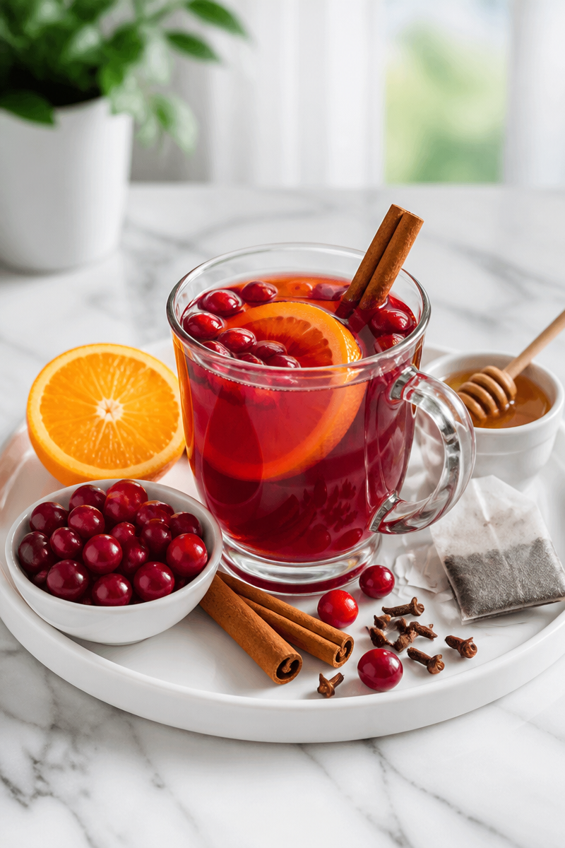 Warm Spiced Cranberry And Orange Tea Drink 5 Warm Spiced Cranberry And Orange Tea Drink