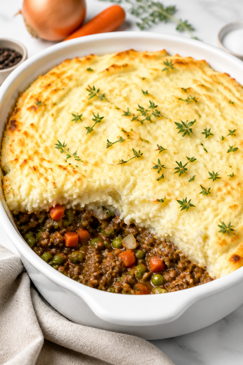 Cozy Ground Beef And Mash Cottage Pie Dinner