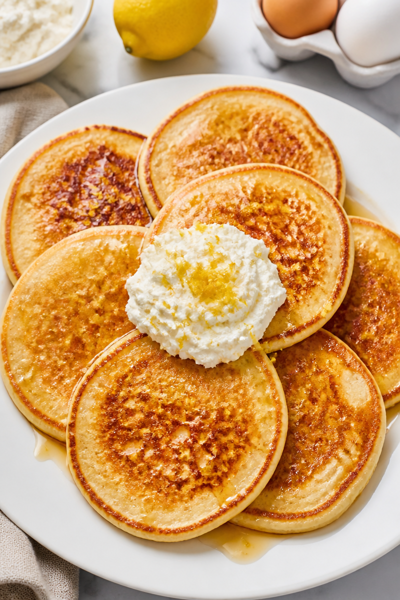 Fluffy Ricotta And Lemon Zest Pancake Breakfast 6 Fluffy Ricotta And Lemon Zest Pancake Breakfast