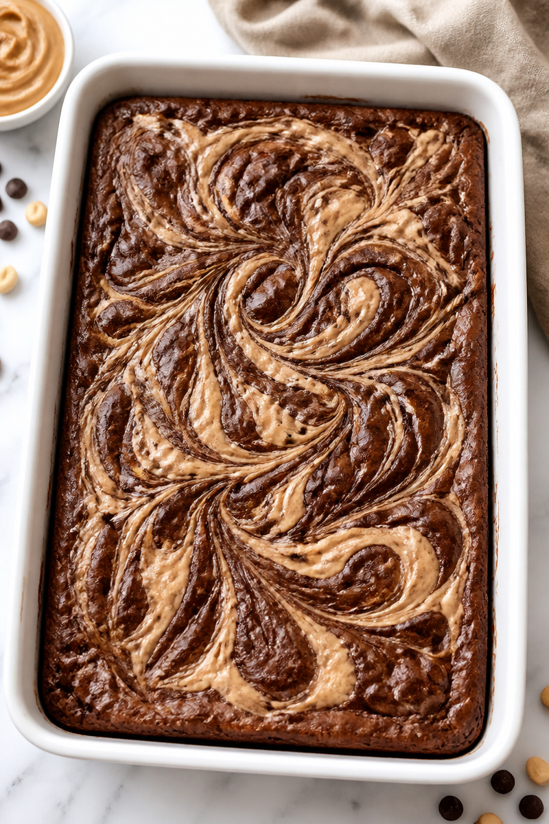 Swirled Peanut Butter Cream Cheese Brownie Dessert
