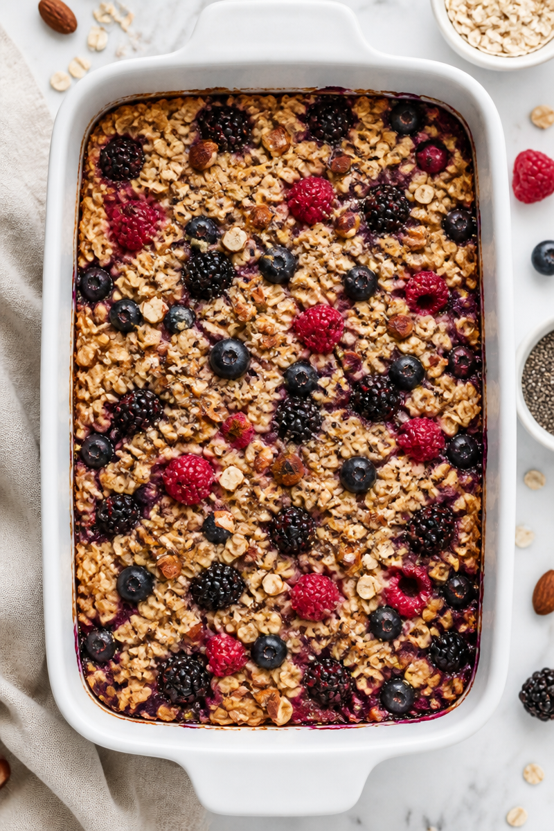 Healthy Mixed Berry Baked Oatmeal Breakfast 6 Healthy Mixed Berry Baked Oatmeal Breakfast