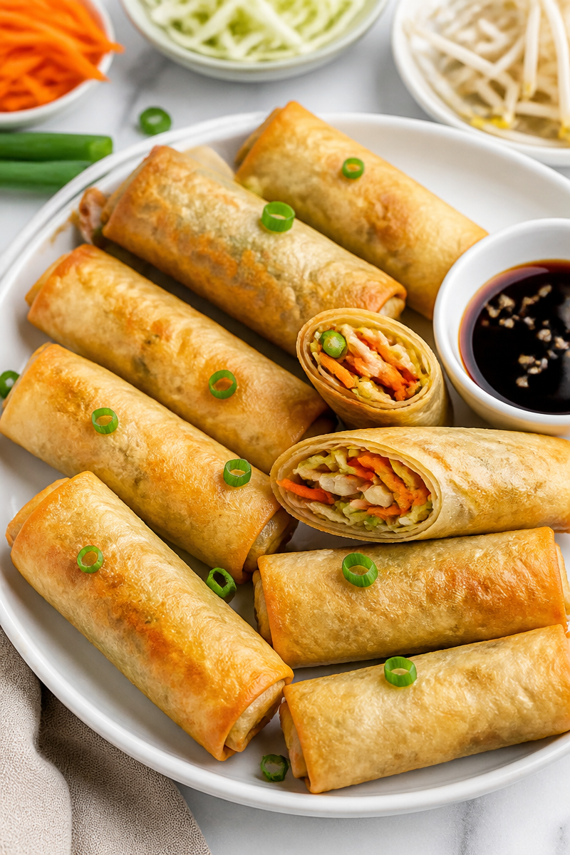 Crispy Baked Vegetable Spring Roll Snack 6 Crispy Baked Vegetable Spring Roll Snack