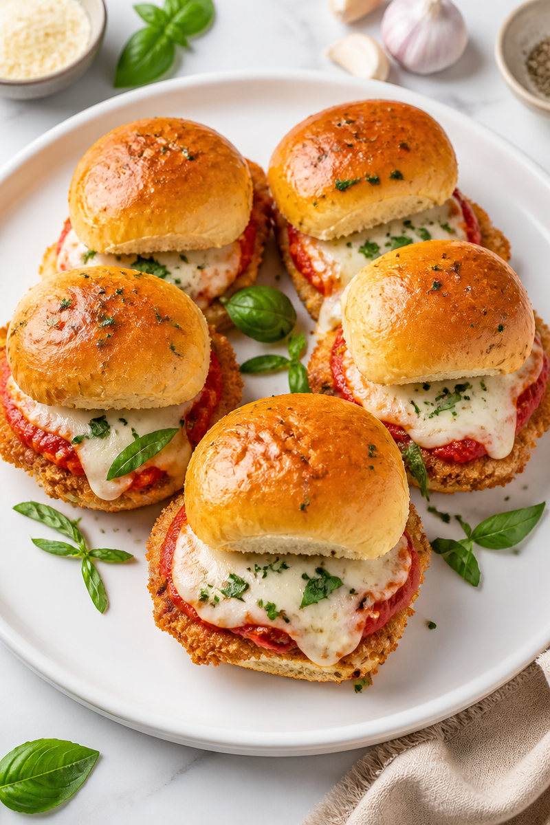 Crispy Halal Chicken Parmesan Slider Appetizer 6 Crispy Halal Chicken Parmesan Slider Appetizer