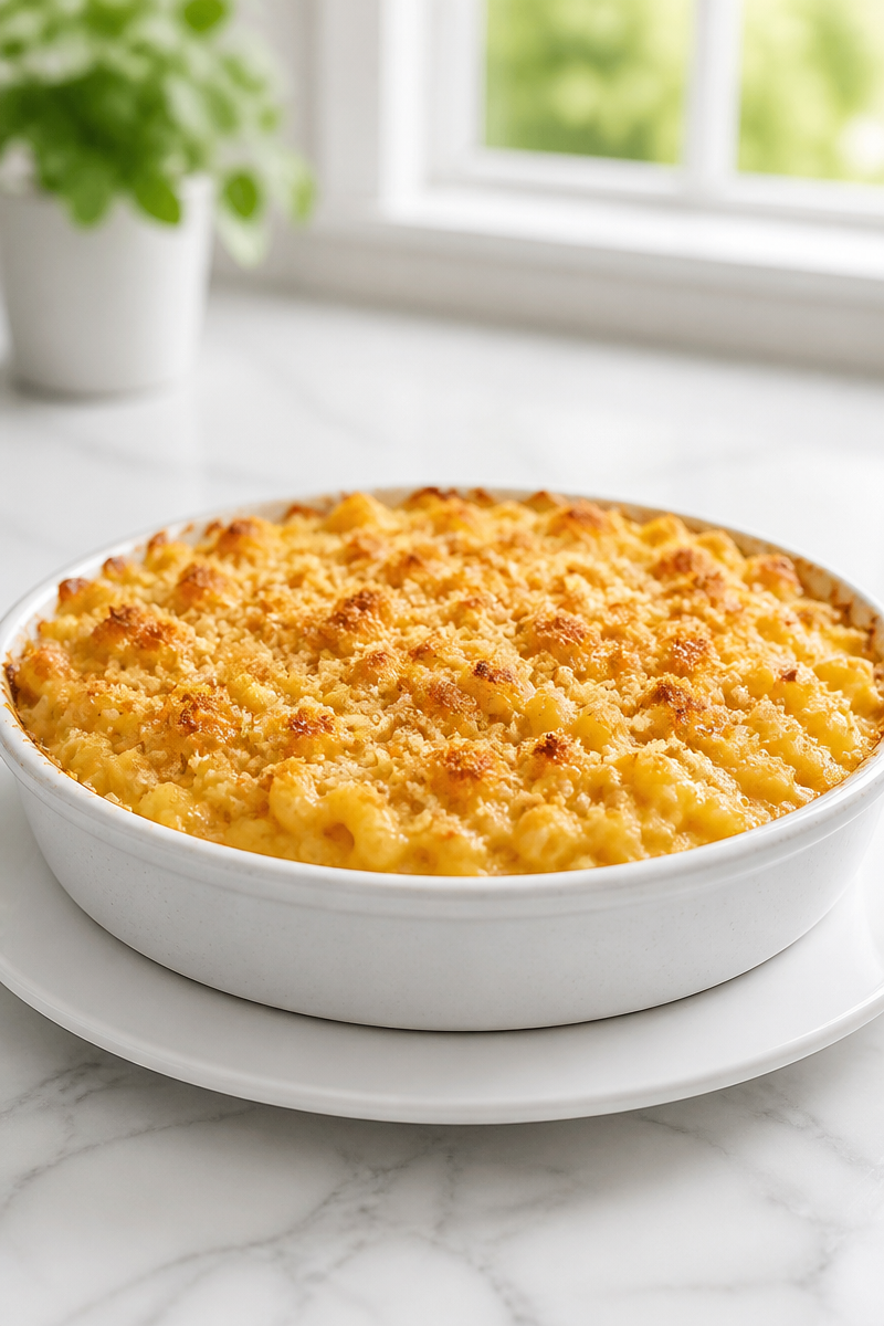Creamy Baked Cheddar Macaroni And Cheese Dinner