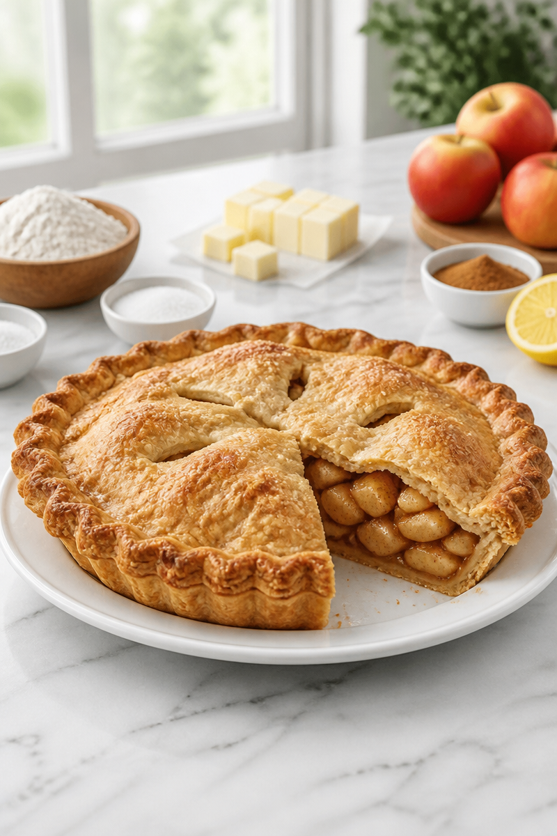 Classic Flaky Crust Cinnamon Apple Pie Recipe