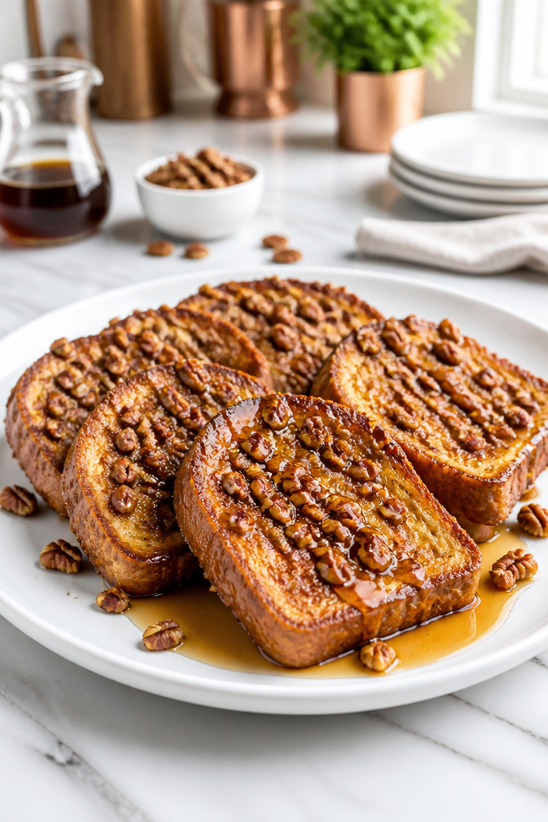 Maple And Pecan Crusted French Toast Breakfast