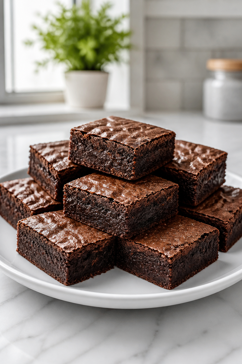 Fudgy Double Dark Chocolate Brownie Dessert