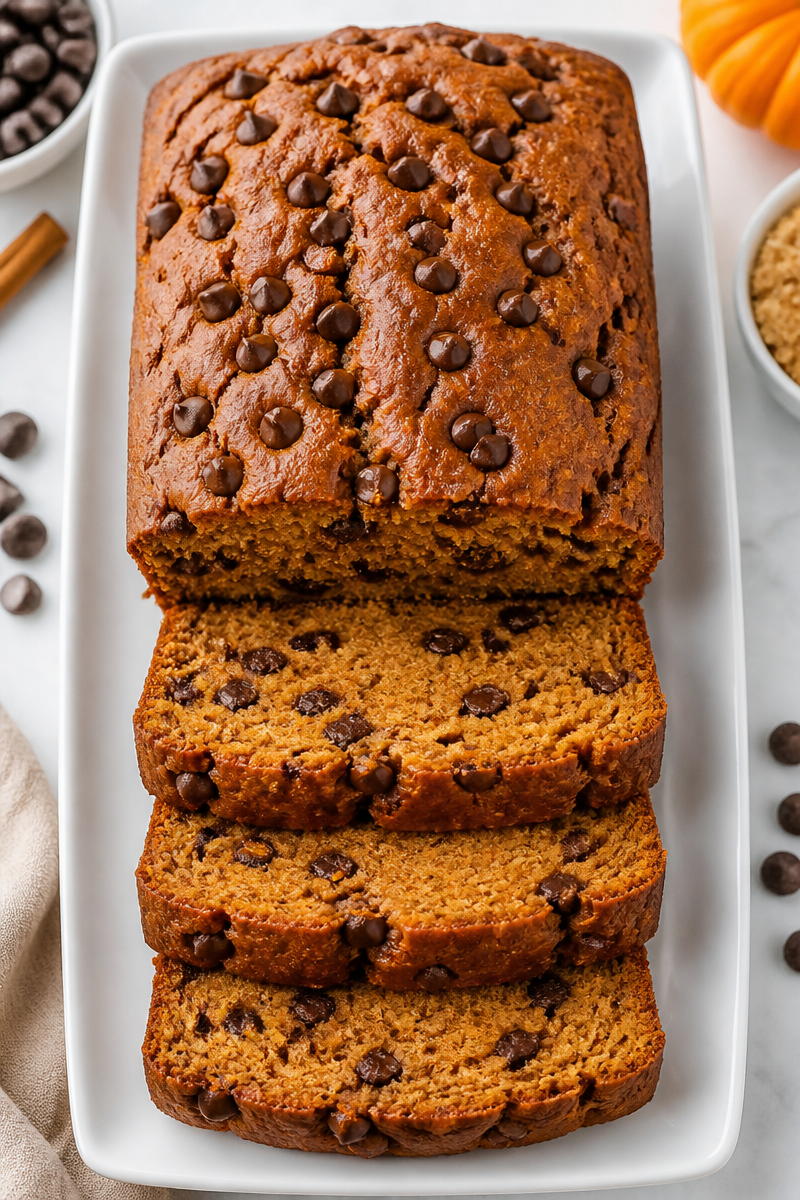 Moist Chocolate Chip Pumpkin Bread Recipe