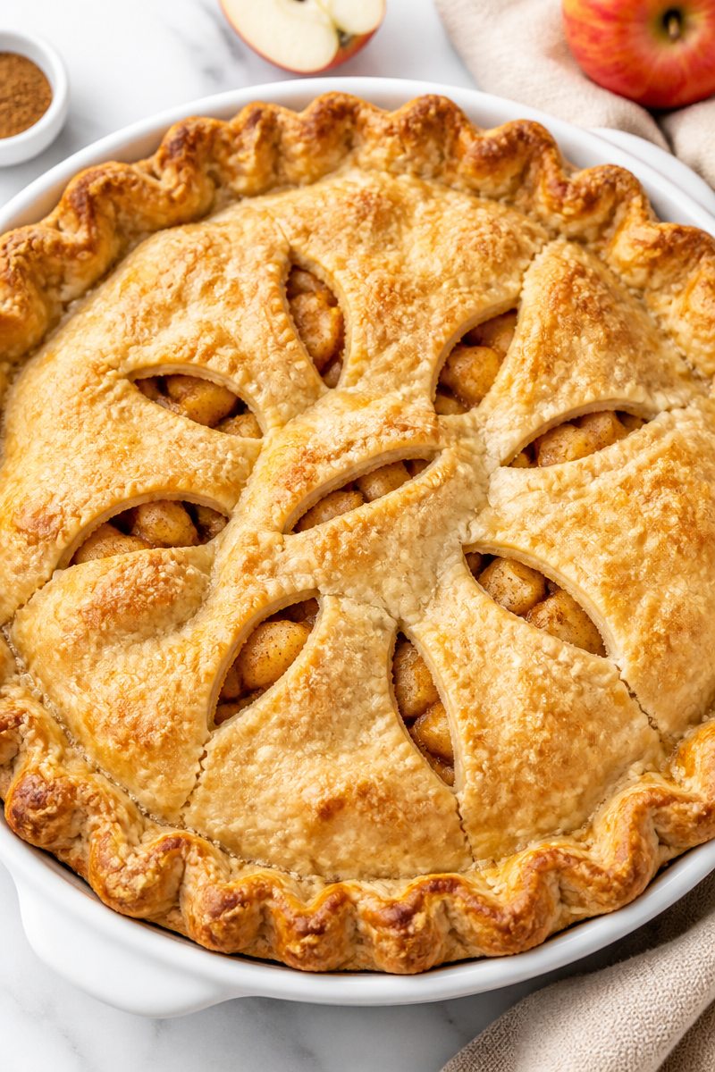 Classic Flaky Crust Cinnamon Apple Pie Recipe