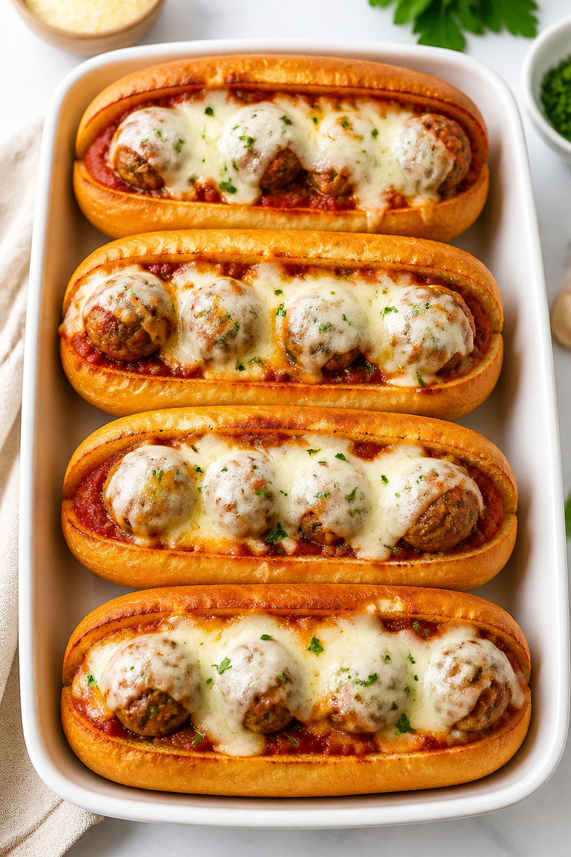 Cheesy Italian Beef Meatball Sub Sandwich