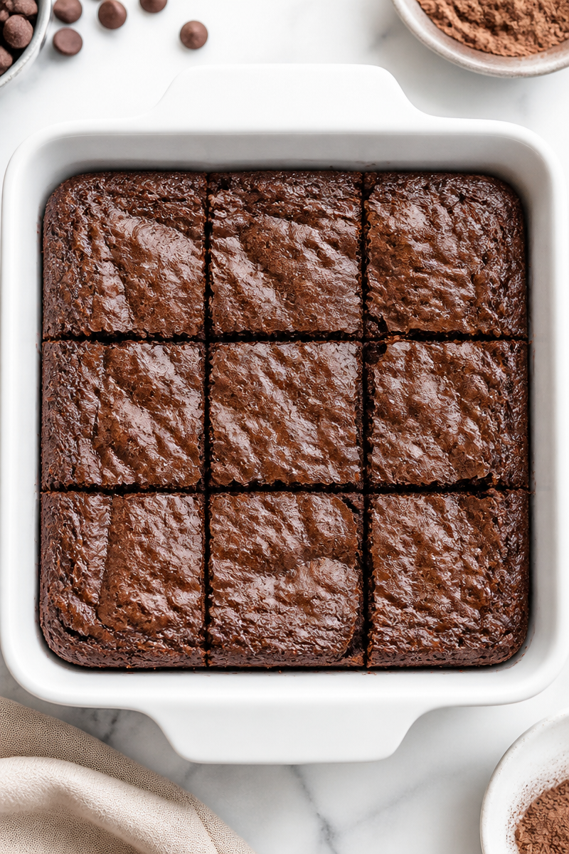 Fudgy Double Dark Chocolate Brownie Dessert