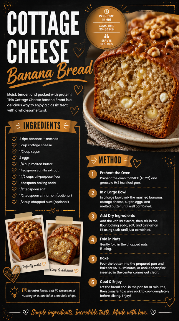 Cottage Cheese Banana Bread