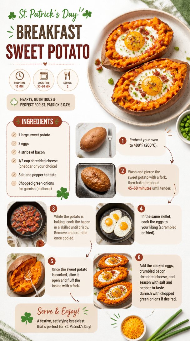 St. Patrick's Day Breakfast Sweet Potato