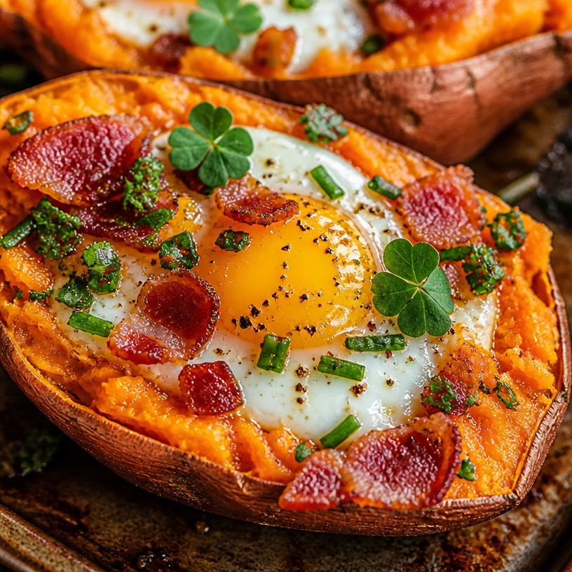 St. Patrick's Day Breakfast Sweet Potato