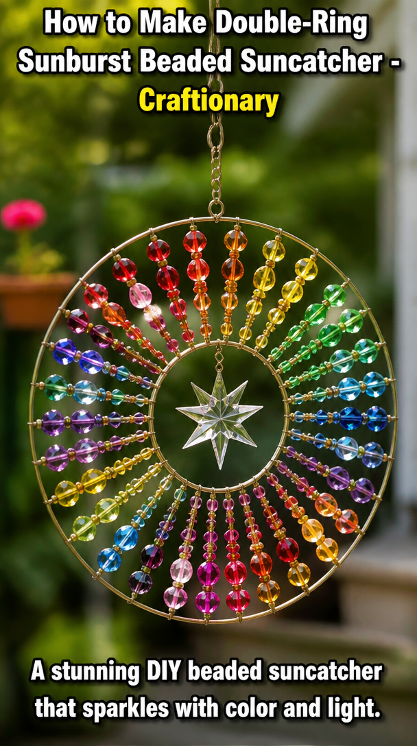 How to Make Double-Ring Sunburst Beaded Suncatcher - Craftionary