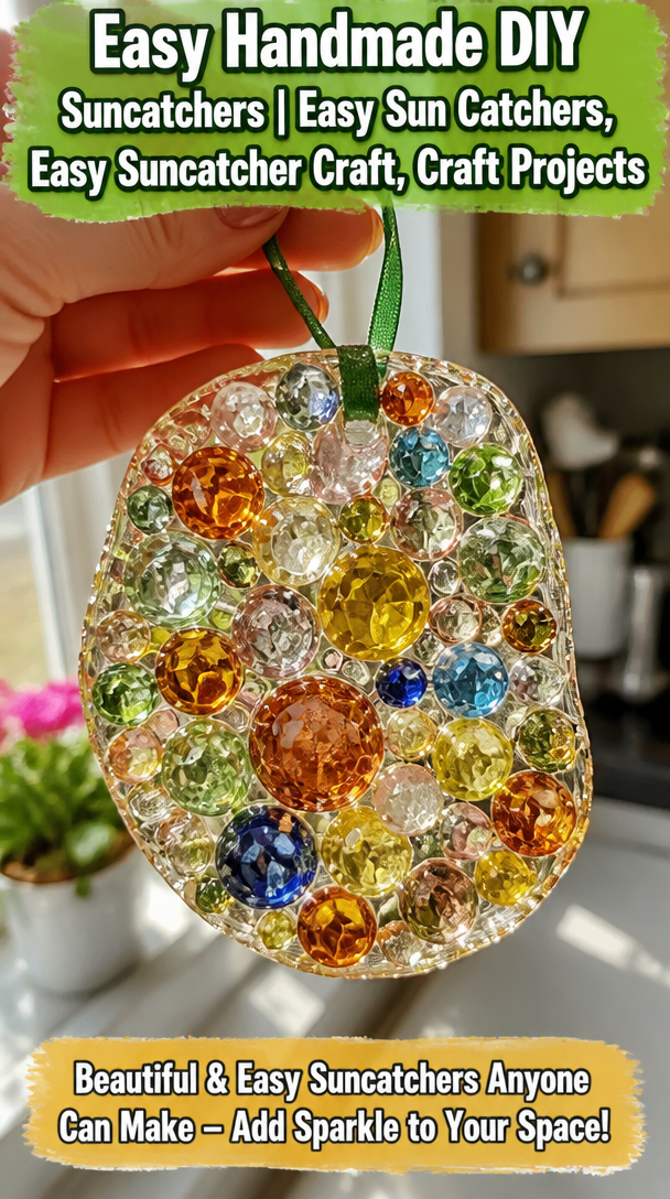 Easy Handmade DIY Suncatchers | Easy Sun Catchers, Easy Suncatcher Craft, Craft Projects
