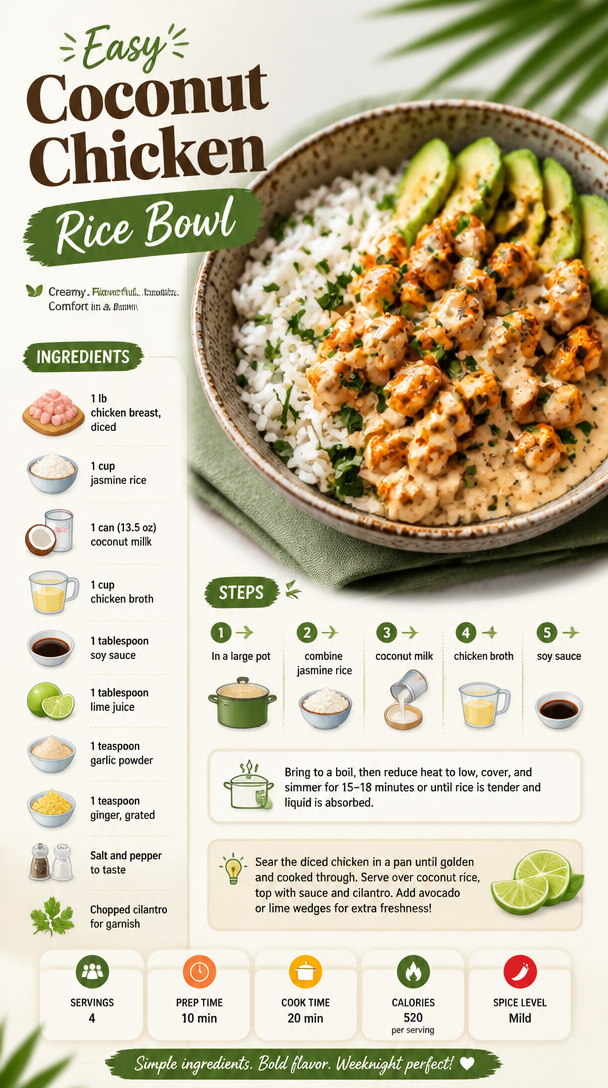 Easy Coconut Chicken Rice Bowl