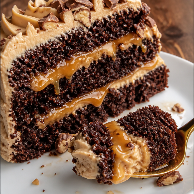 Chocolate Snickers Cake