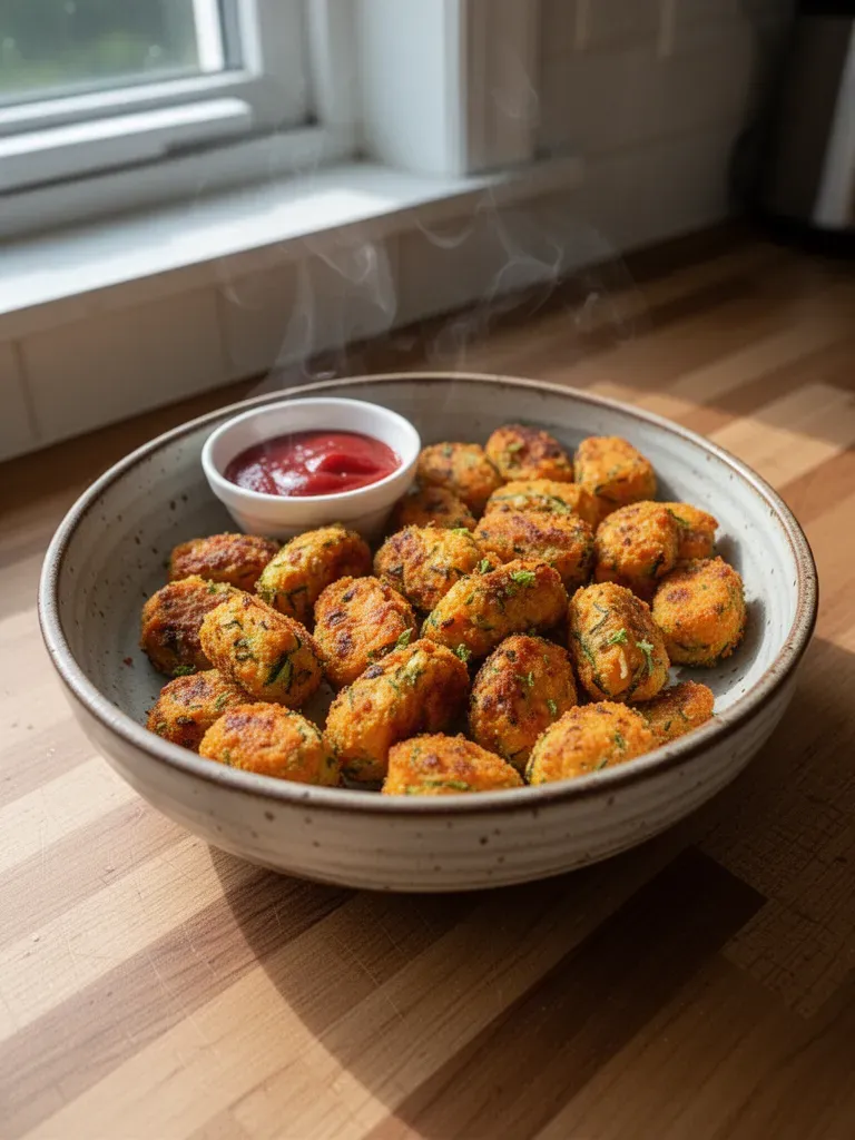 Crispy Sweet Potato Zucchini Tots