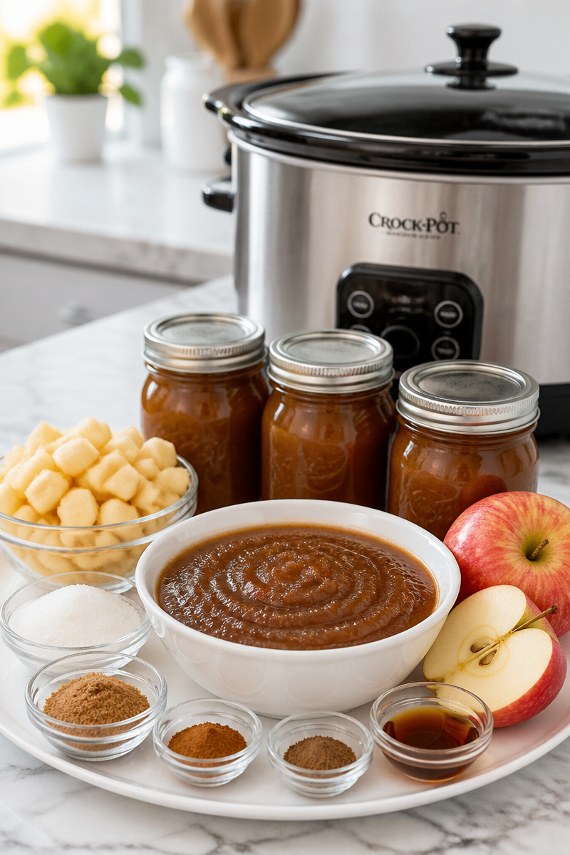 Slow Cooker Homemade Spiced Apple Butter Spread