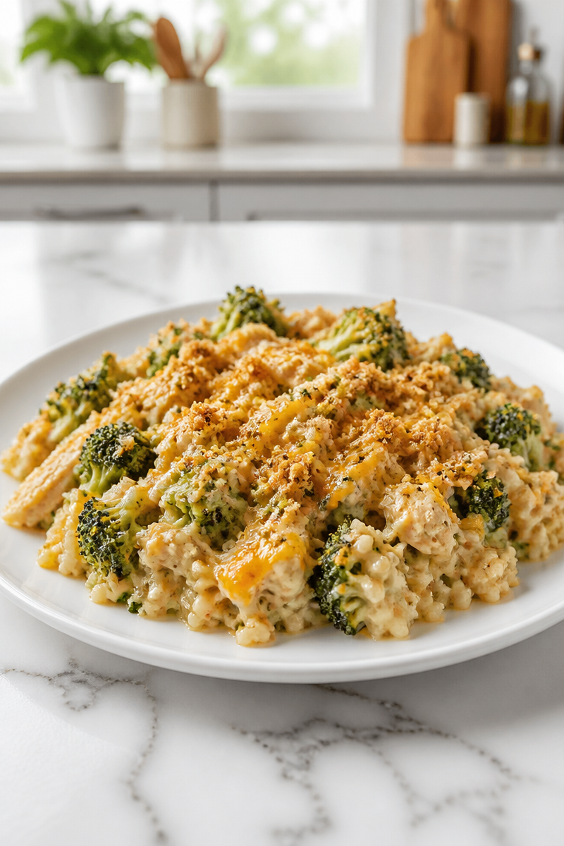 Creamy Broccoli And Chicken Rice Casserole Dinner