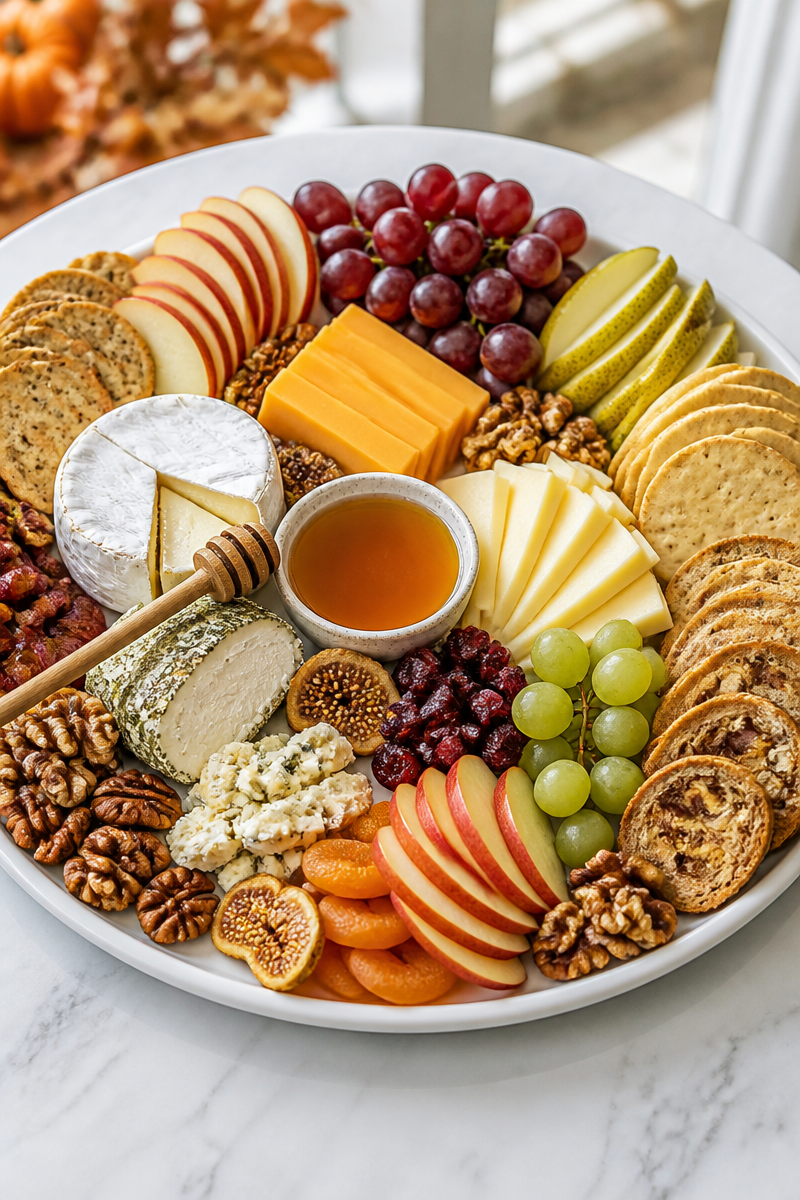 Cozy Fall Harvest Fruit And Cheese Board