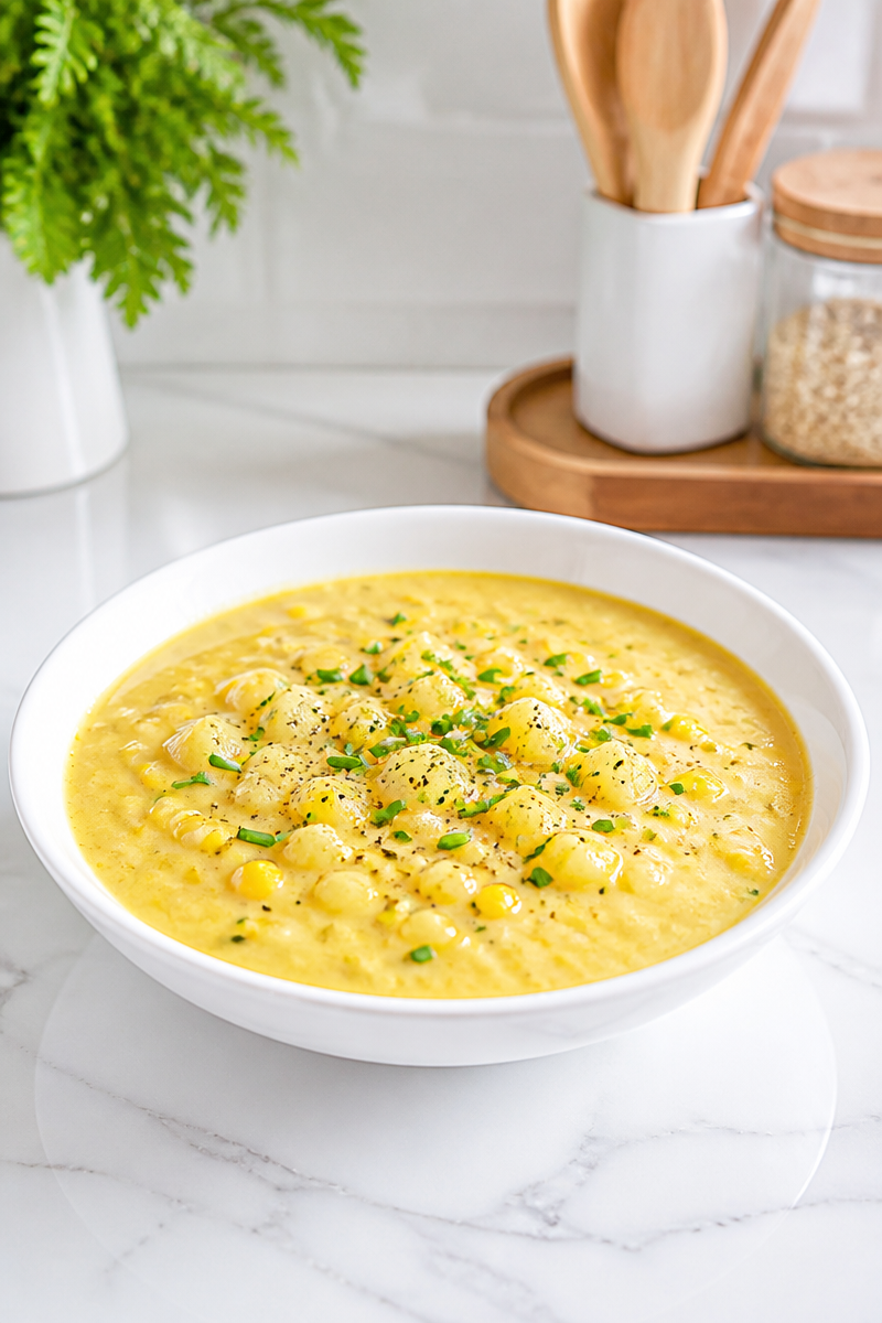 Creamy Roasted Sweet Corn Chowder Soup Recipe