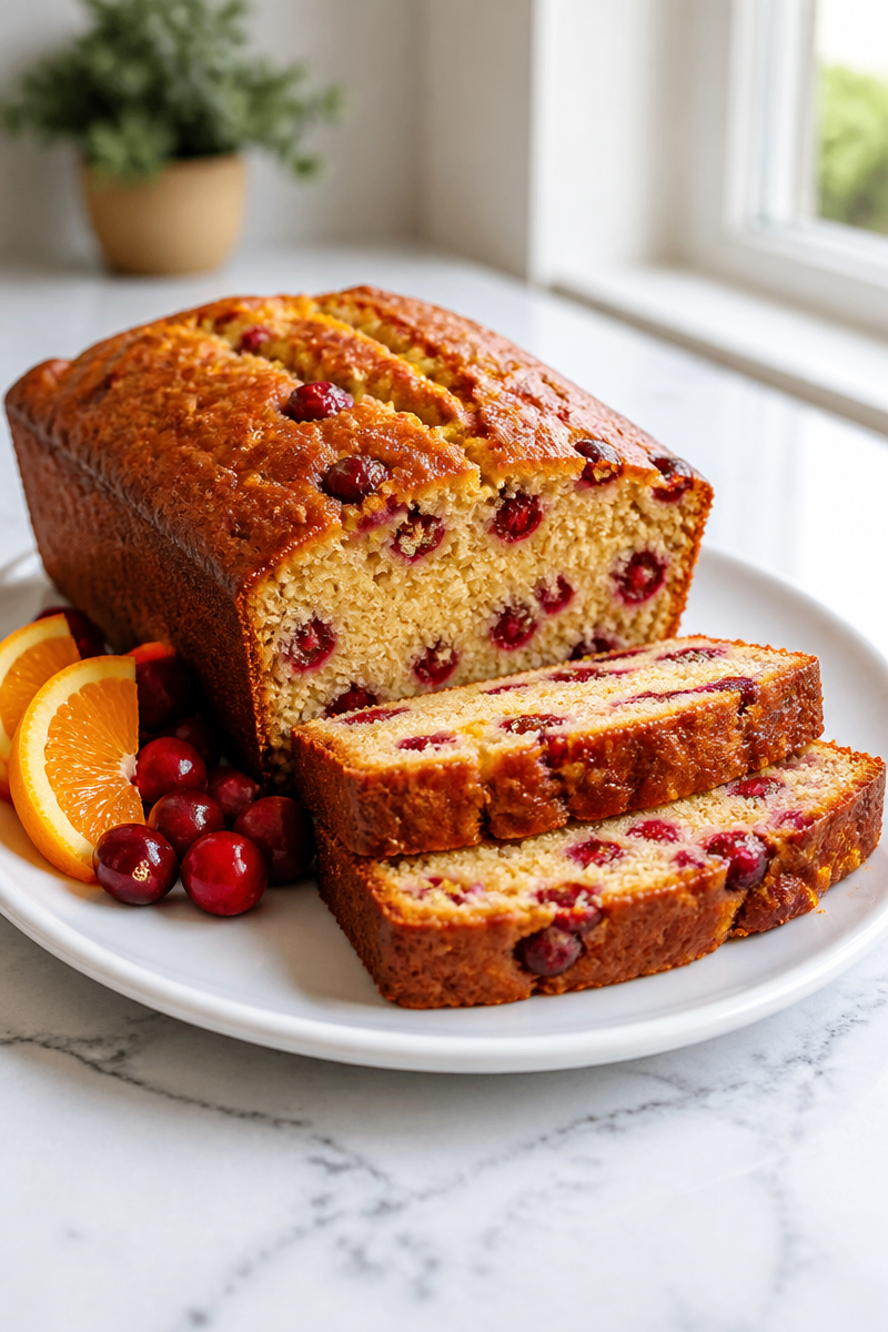 Sweet Cranberry And Orange Zest Loaf Bread