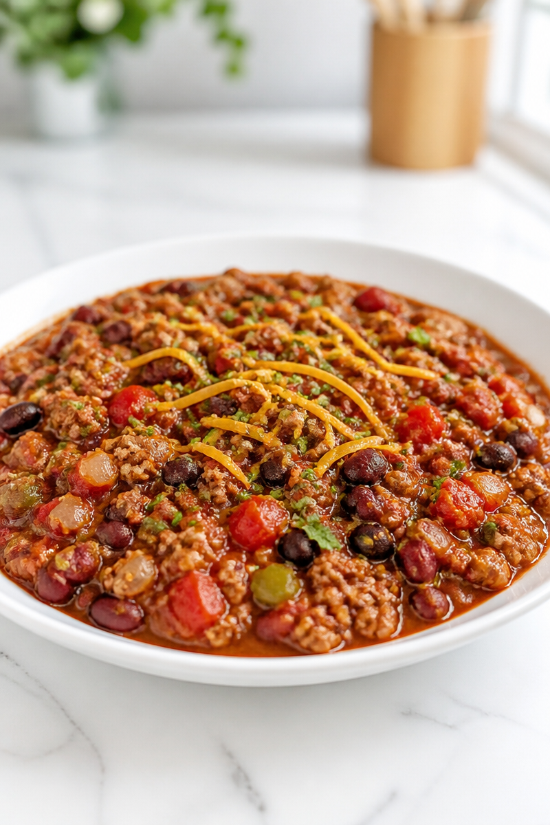 Healthy Slow Cooker Ground Turkey Chili Dinner