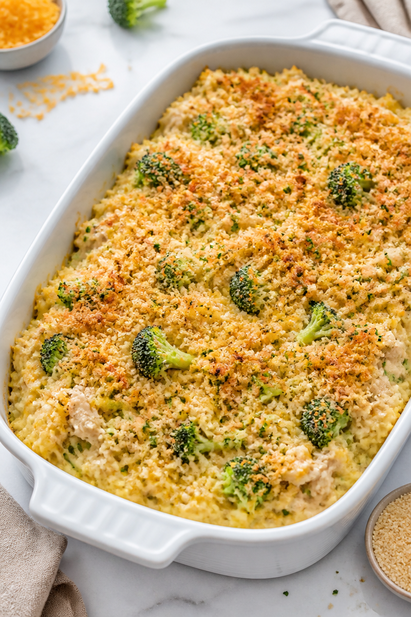 Creamy Broccoli And Chicken Rice Casserole Dinner