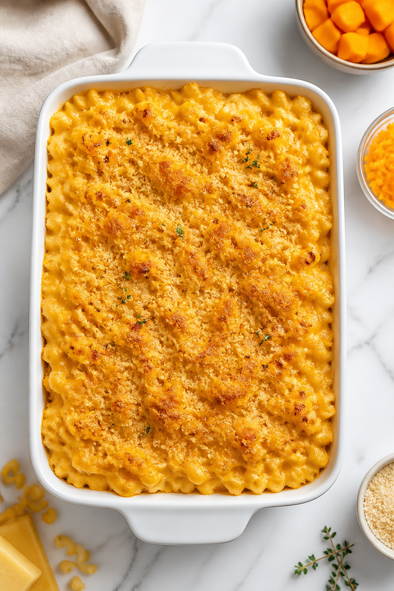 Creamy Baked Butternut Squash Macaroni And Cheese