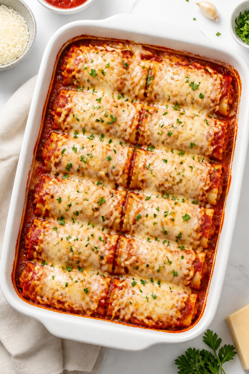 Cheesy Ricotta And Beef Stuffed Manicotti Recipe