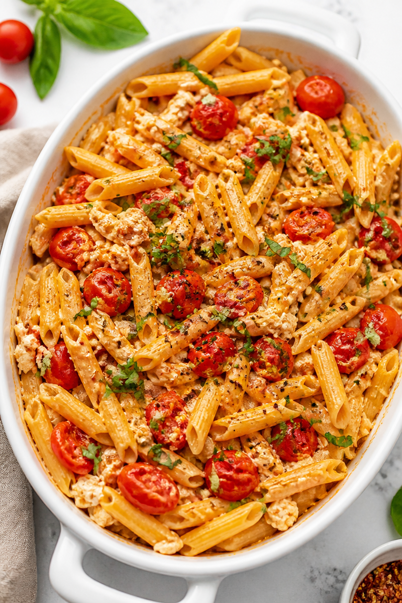 Viral Cherry Tomato And Baked Feta Pasta