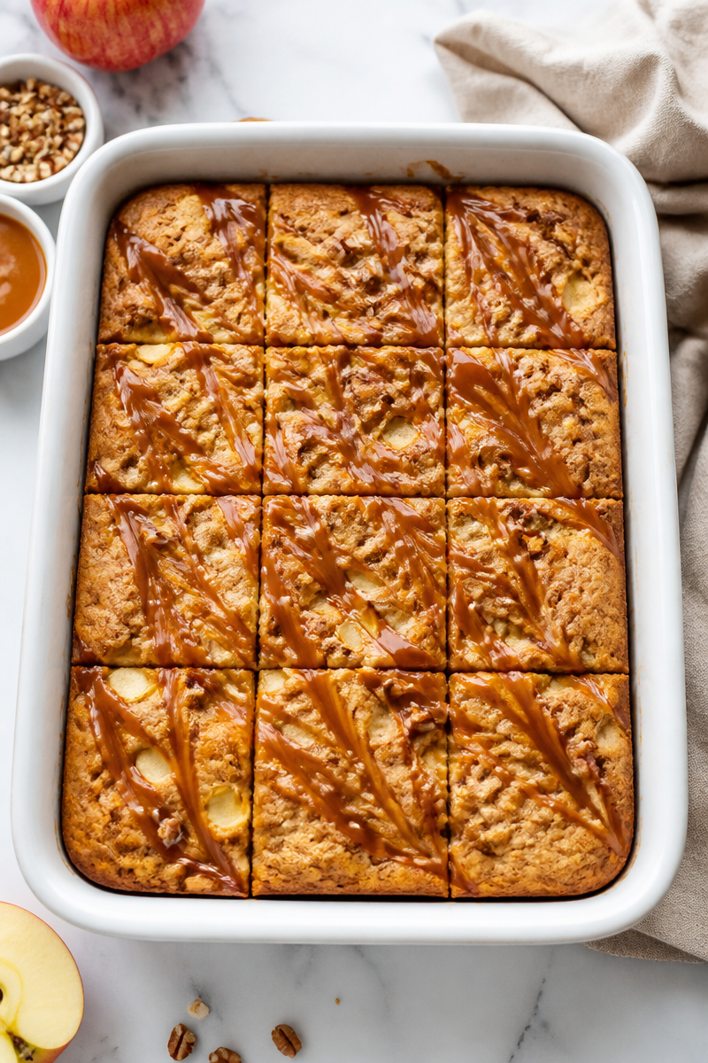 Chewy Caramel Apple Spice Blondie Dessert