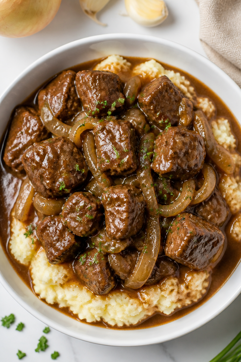 Tender Slow Cooker Beef Tip And Gravy Dinner