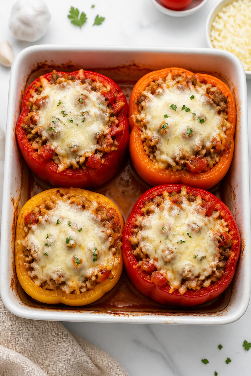 Italian Turkey Sausage Stuffed Bell Pepper Dinner