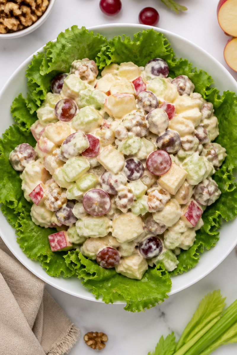 Classic Apple And Walnut Waldorf Salad Bowl