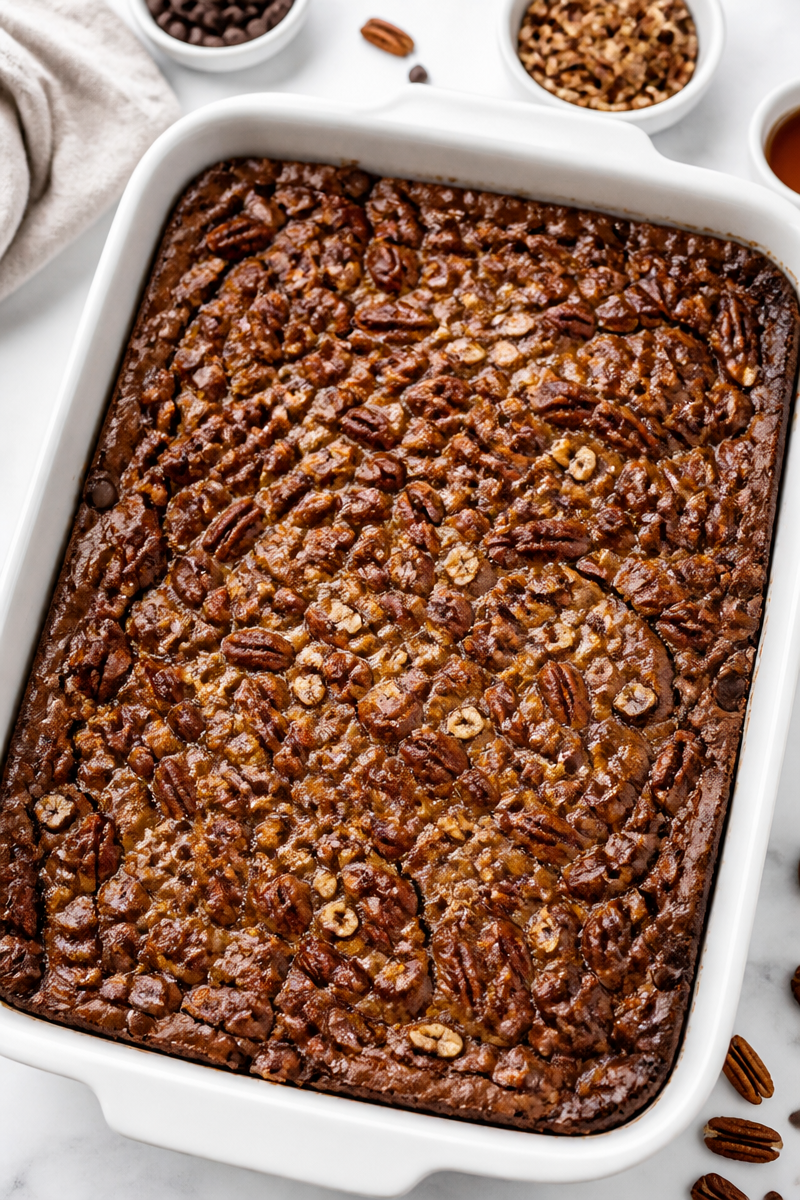 Fudgy Layered Pecan Pie Brownie Dessert