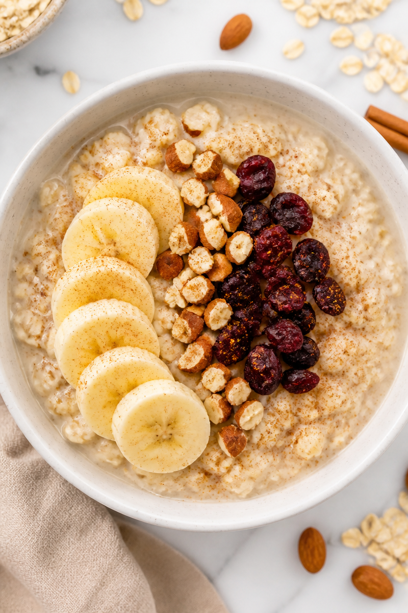 Cozy Spiced Vanilla Chai Oatmeal Breakfast Bowl