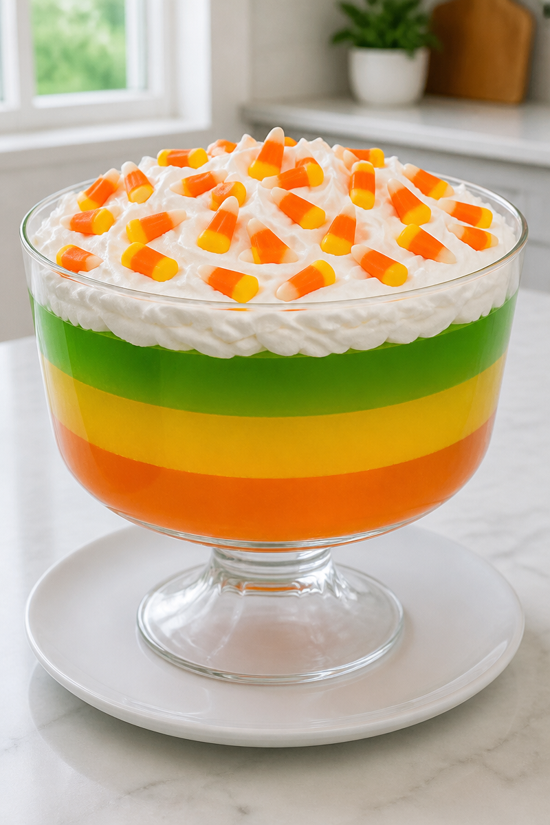 Spooky Candy Corn Layered Jello Halloween Treat 5 Spooky Candy Corn Layered Jello Halloween Treat