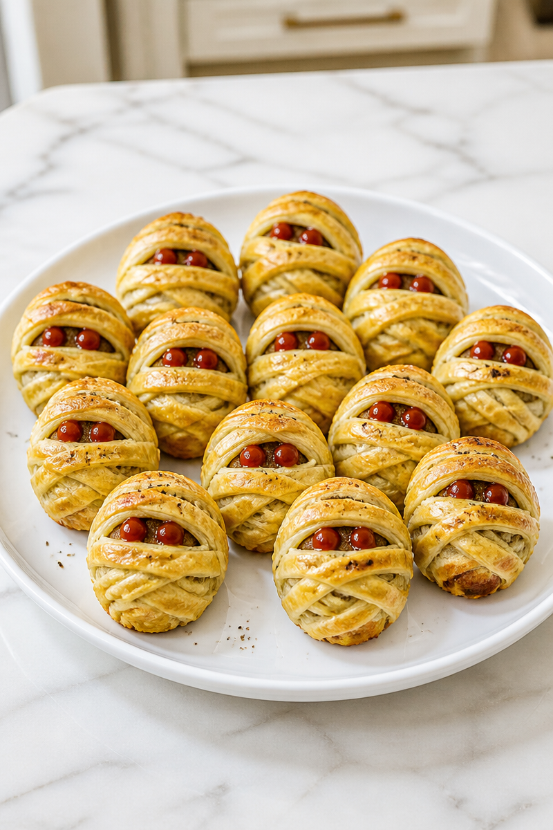 Creepy Mummy Wrapped Halal Meatball Halloween Appetizer 5 Creepy Mummy Wrapped Halal Meatball Halloween Appetizer