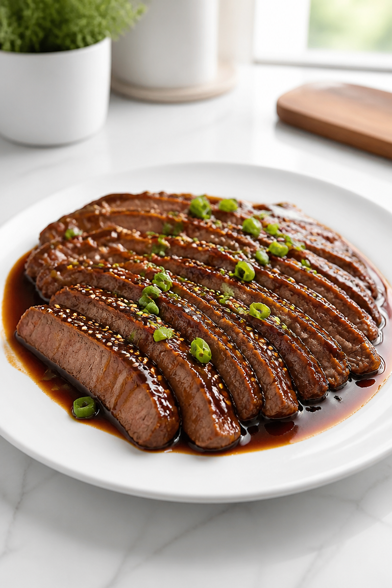Tender Slow Cooker Mongolian Flank Steak Recipe