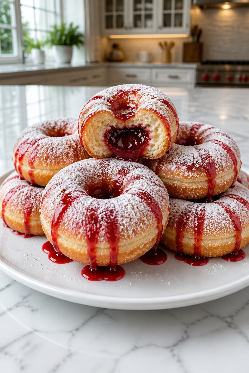 Creepy Bleeding Strawberry Jam Stuffed Halloween Donut 5 Creepy Bleeding Strawberry Jam Stuffed Halloween Donut